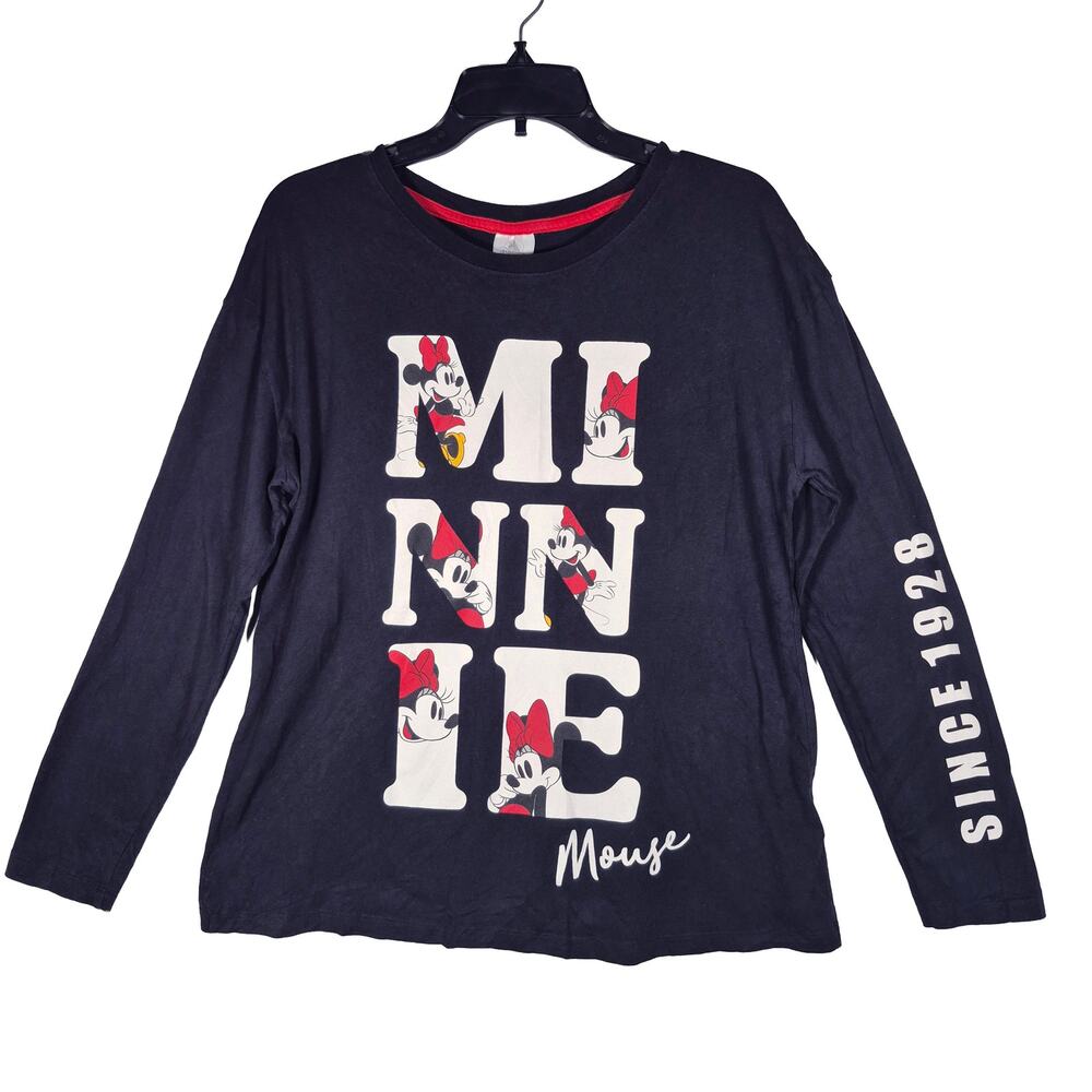 Disney Parks Minnie Mouse Black Long Sleeve Womens Shirt size Medium